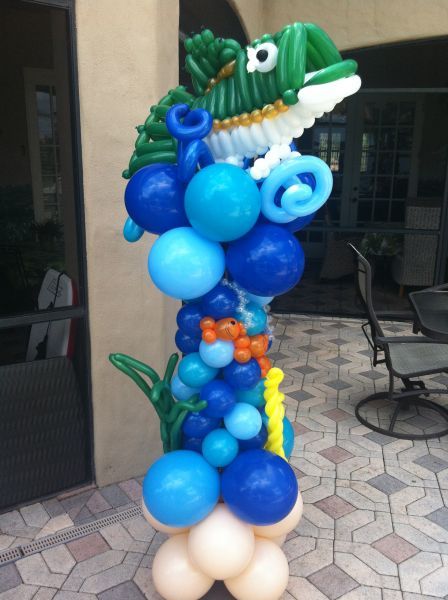 Bass Fish Balloon Art Tower for a fish themed birthday Fishing Balloon Arch, Fish Balloon, Balloon Fish, Fishing Theme Party, Fish Theme, Giant Balloon, Fishing Birthday Party, 5th Birthday Party Ideas, Fishing Party