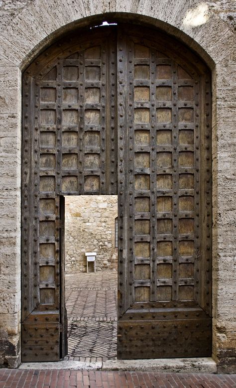 - Door Within A Door Entrance, Big Wooden Door, Castle Doors Entrance, Big Gates Entrance, Portal Doorway, Entrance Portal, Medieval Doors, Courtyard Door, Sienna Italy