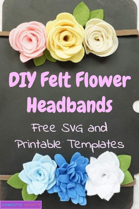 Felt Flower Necklace Diy, Flower Hairband Diy How To Make, Felt Flower Headband Diy, Felt Flower Hair Clips Diy, How To Make A Felt Flower, Mini Felt Flowers, Cricut Felt Flowers, Felt Flowers Diy Easy, Diy Felt Flowers Tutorial