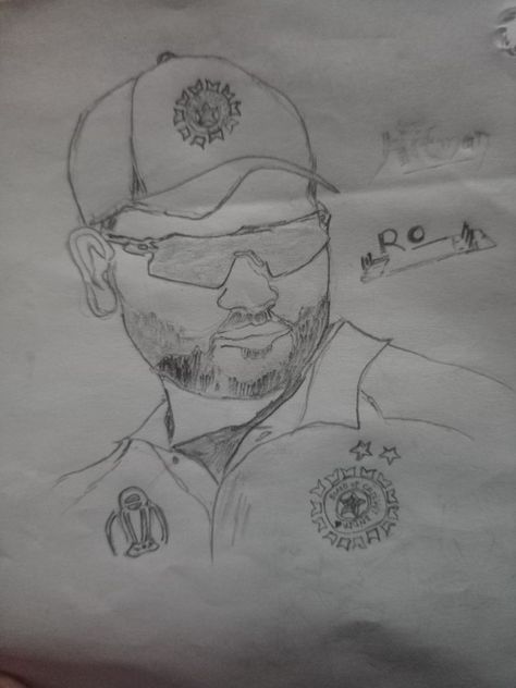 Rohit Sharma Rohit Sharma Sketch, Rohit Sharma Drawing, Rohit Sharma, Dp For Whatsapp, Sketches Simple, Abstract Line Art, Sketches Easy, Portrait Drawing, Drawing Sketches