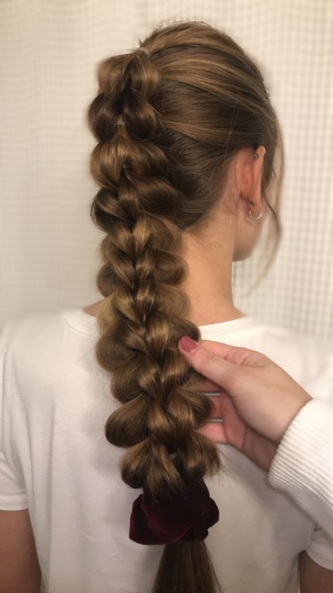 Pull Through Braid Curly Hair, Pull Through Braids, Three Strand Braid, Three Braids, Loop Braid, Big Braid, The Wet Look, Thick Braid, Easy Hairstyles For Thick Hair