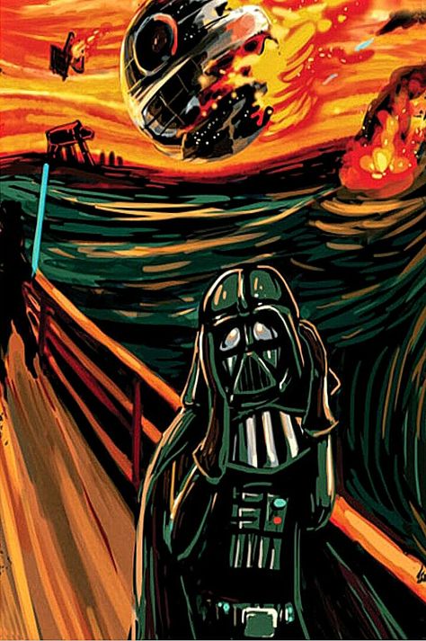 Hueco. Star Wars Meme, Star Wars Background, Le Cri, Dark Vador, Star Wars Love, Star Wars Jokes, The Scream, Art Parody, Star Wars Wallpaper