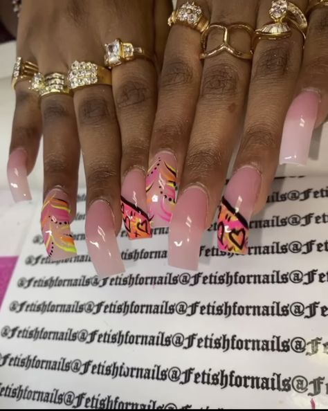 90s Nail Designs Black Women, 90s Nails Acrylic Black Women, Short Curved Nails, Old School Nails, 90s Nails, Micro Braids Hairstyles, Brown Acrylic Nails, Curved Nails, Brown Acrylic