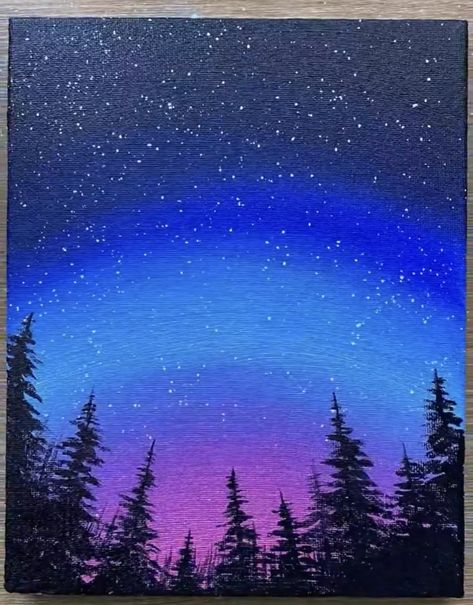 Aurora Lights Painting, Northern Lights Canvas Painting, Northern Lights Canvas, Lights Painting, Aurora Lights, Native Artwork, Easy Canvas, Easy Canvas Painting, Painting Inspo