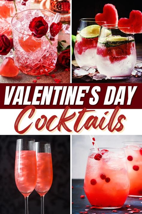 These special Valentine's Day cocktails will put you in the mood for love. From sangria to mimosas to martinis, celebrate your honey with these fun drinks. Valentines Cocktails Drink Recipes, Prosecco Drinks, Easy Sangria Recipes, Valentine Drinks, Valentine Cocktails, Day Cocktails, Cocktail Names, Strawberry Vodka, In The Mood For Love