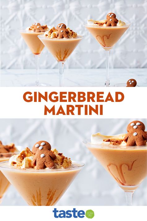 Gingerbread Martini Recipe, Gingerbread Martini, Xmas Cocktails, Christmas Drinks Alcohol Recipes, Xmas Drinks, Christmas Drinks Recipes, Christmas Drinks Alcohol, Irish Cream Liqueur, Martini Recipe