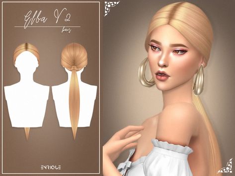 Elba Hairstyle V2_F-EnriqueS4.package Sims Makeup, Hairstyle With Bangs, Ts4 Mods, Die Sims 4, Mod Hair, Pelo Sims, Intimo Calvin Klein, Sims Games, Sims 4 Dresses