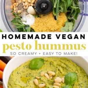 Basil Pesto Hummus, Pesto Hummus, Classic Hummus, Easy Pasta Sauce, Delicious Dips Recipes, Easy Salad Dressing, Cold Pasta Salad, Creamy Pesto, Vegan Pesto