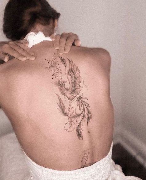 Phoenix tattoos carry a deeply symbolic meaning, resonating with themes of rebirth, renewal, and immortality. The mythological bird, known for rising ... Rising Woman Tattoo, Phoenix Tattoo Meaning, Moms Tattoo, Phoenix Rebirth, Phoenix Back Tattoo, Rebirth Tattoo, Rising Phoenix Tattoo, Fenix Tattoo, Phoenix Tattoo Feminine