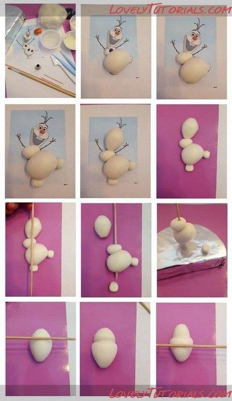 Frozen Fondant, Olaf Cake, Bolo Frozen, Elsa Cakes, Frozen Birthday Cake, Fondant Animals, Cake Topper Tutorial, Fondant Cake Toppers, Fondant Tutorial