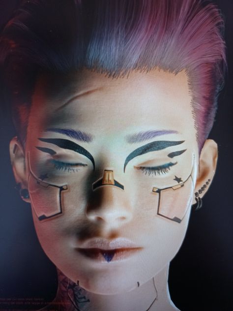 Futuristic Makeup Sci Fi, Sci Fi Makeup, Robot Makeup, Cyberpunk Makeup, Futuristic Makeup, Loki Costume, Ethereal Makeup, Face Lines, Male Makeup