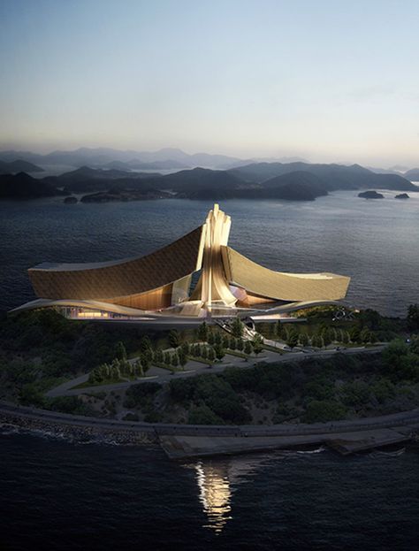 Tongyeong, Dynamic Architecture, Water Architecture, Concept Inspiration, Music Museum, Architecture Concept Diagram, Parametric Architecture, Skyscraper Architecture, Architecture Design Concept