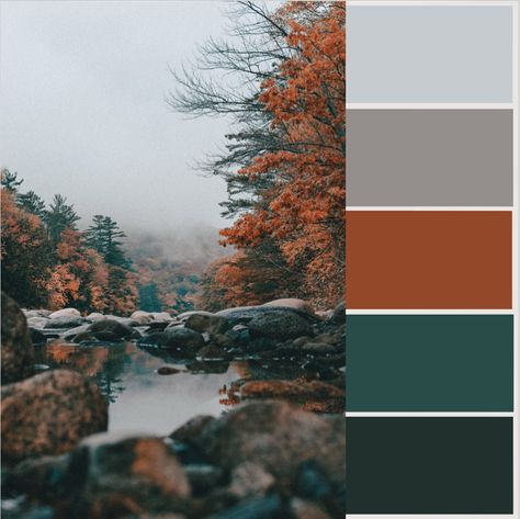 Nails Emerald, Orange Color Schemes, Cozy Hygge, Black Color Palette, Orange Color Palettes, October 3rd, Color Schemes Colour Palettes, Rusty Orange, Green Nail