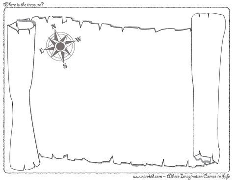 Peter Pan Activities, Treasure Map Template, Drawing Activities For Kids, Story Rocks, Peru Art, Template Black And White, Portfolio Kindergarten, Childhood Activities, Pirate Map