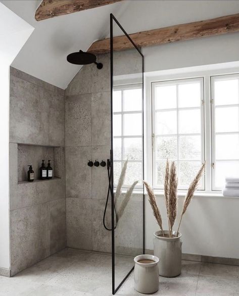 Loft Interior Design, Interior Vintage, Interior Minimalista, Loft Interiors, Tub Shower, Interior Modern, Simple Bathroom, Bathroom Renos, House Bathroom