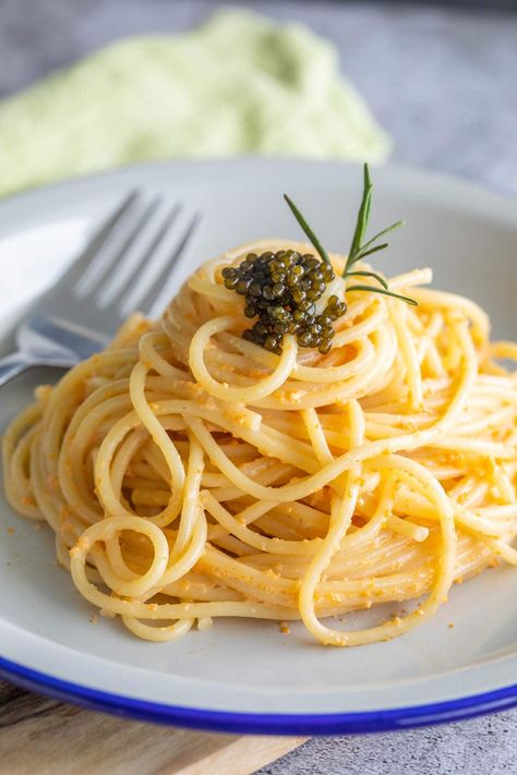 Uni pasta recipe with fresh Japanese sea urchins. Rasa Malaysia, Sea Urchins, Creme Egg, Spaghetti Pasta, Cheese Pasta, Sea Urchin, Pasta Recipe, Grated Parmesan Cheese, Pasta Recipes