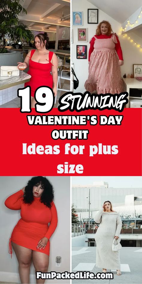 Turn heads this Valentine’s Day with these stunning outfit ideas for plus-size women! From bold red dresses to cozy chic styles, these looks are perfect for romantic dinners or casual celebrations. Find inspiration to create the ultimate confident and stylish vibe for your special day.  (See all ideas on our blog)  #ValentinesDayOutfitIdeas #funpackedlife Plus Size Valentines Day Outfit, Outfit Ideas For Plus Size, Semi Formal Outfits For Women, All Ideas, Day Outfit Ideas, Semi Formal Outfits, Valentines Outfits, Red Dresses, Valentine's Day Outfit