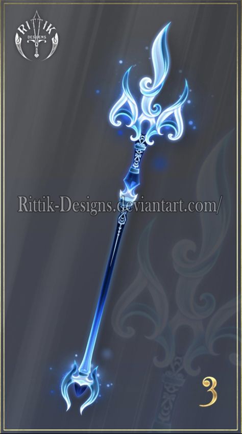 Fantasy Trident, Polearm Designs, Ice Staff, Staff Magic, Wings Drawing, Magical Accessories, Digimon Adventure Tri, Rustic Bathroom Designs, Fantasy Princess