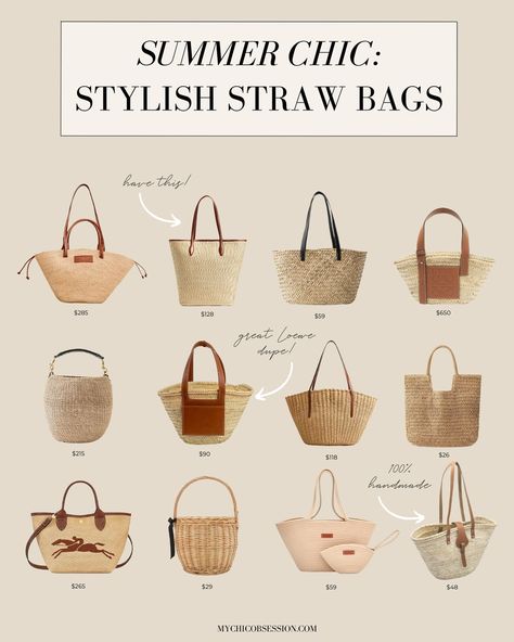 Whether it’s wicker, raffia, woven, or straw, I have a serious thing for these bags! 🤎✨ Straw bags bring a touch of laid-back elegance to any outfit, making them the perfect summer accessory. They�’re lightweight, versatile, and effortlessly stylish, perfect for beach days, brunches, and even the transition into fall 🍂 ✨Comment “LINK” to shop this post✨ I’ve collected straw bags from all over - Etsy, second-hand shops, and European vacations (to name a few!). They not only add charm to any ... Straw Bag Outfit, Minimalist Clothing Brands, Winter Bags, Summer Handbags, Wicker Bags, Straw Bags, Come Here, Summer Chic, Outfit Making