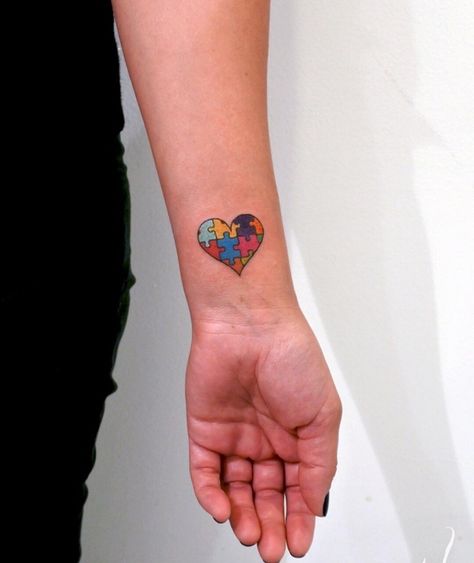 Puzzle Tattoo, Puzzle Piece Tattoo, Puzzle Tattoos, Awareness Tattoo, Shape Tattoo, Pieces Tattoo, Tattoo For Son, Full Body Tattoo, Tattoo Design Ideas