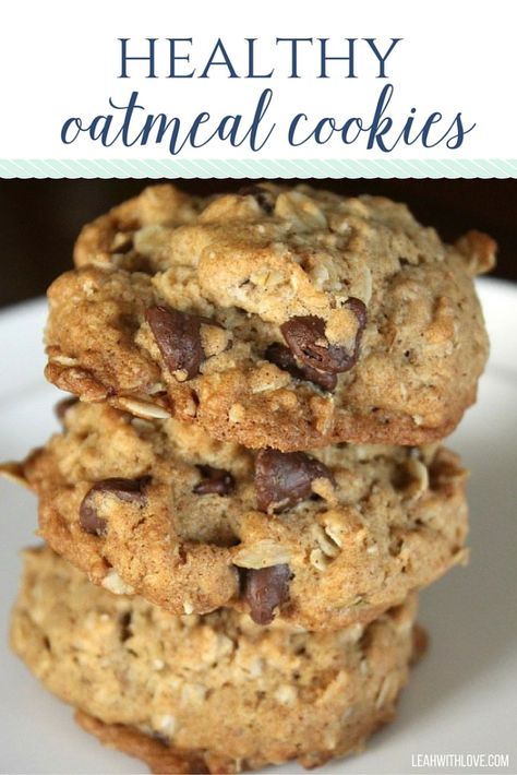 healthy oatmeal cookies, made with coconut oil. Healthy Peanut Butter Oatmeal, Healthy Peanut Butter Oatmeal Cookies, Butter Oatmeal Cookies, Fruit And Nut Bars, Nut Bars, Healthy Oatmeal Cookies, Healthier Desserts, Peanut Butter Oatmeal Cookies, Cookie Dough Recipes