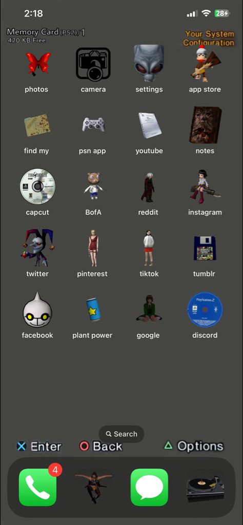 Retro Playstation Aesthetic, Ps2 Memory Card Icons, Ps2 Widgets, Ps2 Iphone Theme, Ps2 Home Screen, Ps2 App Icons, Aesthetic Game Wallpaper, Ps2 Character Aesthetic, Horror Games Wallpaper