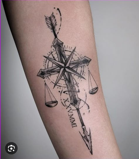 Libra Tattoos, Libra Zodiac Tattoos, Sagittarius Tattoo Designs, Justice Tattoo, Balance Tattoo, Sagittarius Tattoo, Simple Tattoos For Guys, Horoscope Tattoos, Libra Tattoo