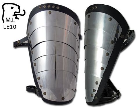 New Legs cuisses Medieval Warrior stainless steel Armor leather Larp LE10 Shoulder Armour, Steel Armor, Larp Armor, Historical Reenactment, Medieval Armor, Medieval Knight, Medieval Fashion, Body Armor, Leather Hats