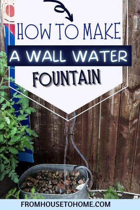 A fountain can be an easy and cheap way to add the relaxing sound of water to a small patio or deck. Try this DIY wall fountain for your own garden, customizing it with whatever garden wall art goes with your garden design.! | Summer Outdoor Decor Diy Wall Fountain Outdoor, Diy Wall Fountain, Diy Wall Sculpture, Water Wall Diy, Wall Water Fountain, Outdoor Wall Fountains, Summer Outdoor Decor, Sculpture Fountain, Diy Water Feature