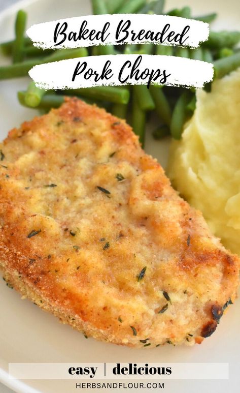 Baked Breaded Pork Chops Oven, Breaded Pork Chops Oven, Baked Pork Cutlets, Baked Breaded Pork Chops, Breaded Pork Chops Baked, Pork Cutlet Recipes, Cutlet Recipes, Pork Dinners, Florida Cracker