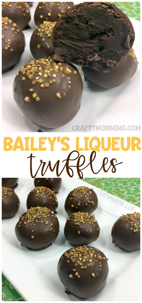 Baileys liqueur truffles recipe...perfect for an alcoholic st patricks day dessert/treat! Baileys Truffles, Bailey Truffles, Irish Cream Truffles, Truffle Recipe Easy, Chocolate Melting, Baileys Recipes, Christmas Truffles, Dessert Truffles, Alcoholic Desserts