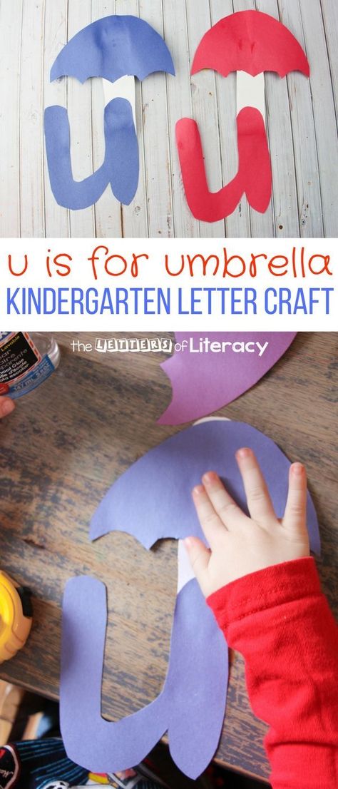 This U is for Umbrella Kindergarten Letter U Craft is so fun for learning letters and sounds in a hands-on, engaging way! #teachersfollowteachers #iteachtoo #kindergarten #preschool #prek #craft #kidscraft Umbrella Kindergarten, U Activities For Preschool, Letter U Activities For Preschool, Letter U Craft, Letter U Activities, Learning Letters And Sounds, U Is For Umbrella, Letter U Crafts, U Craft