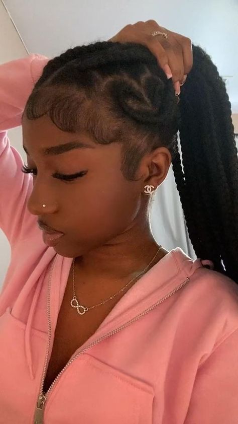 Heart In Hair, Natural Hair Black Women, Hairstyles Protective, Hairstyles For Natural Hair, Cute Box Braids, Protective Hairstyles For Natural Hair, Edges Hair, Braids Hairstyles Pictures, Cute Box Braids Hairstyles