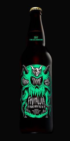 Fruitallica, a collaboration by Stone Brewing, Beavertown Brewery and Garage Project, is being evaluated as a Fruit & Spice Beer (Category 29B) from the 2015 BJCP Style Guidelines. By Randy Scorby Beavertown Brewery, Stone Brewing, A Fruit, Beer Bottle, Garage, Beer, Clock, Fruit, Drinks