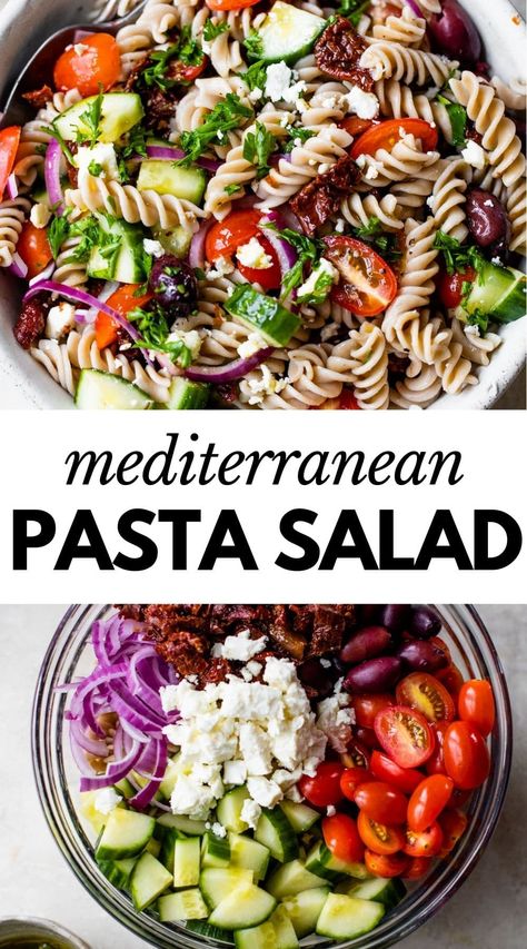 Meditteranean Pasta Salad, Medeteranian Pasta Salad, Mederteranian Pasta Salad, Mediterranean Side Salad, Mediterranean Diet Recipes Salad, Greek Salad With Pasta, Medeteranian Pasta Recipes, Medaterain Recipes, Mediterranean Salad Pasta