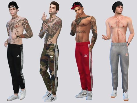 McLayneSims' ADIDAS Jogger Pants Sims 4 Cc Athletic Wear Men, Sims 4 Cc Male Sportswear, Sims4 Clothing, Adidas Man, Sims 4 Male, Adidas Jogger, Mods Sims 4, Sims 4 Men Clothing, Male Pants