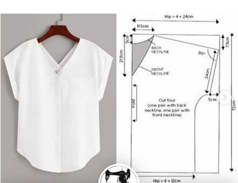 Sewing Patterns Free Women, Clothing Pattern Design, Easy Dress Sewing Patterns, Sewing Tops, Sewing Clothes Women, Sewing Tutorials Clothes, Fashion Sewing Tutorials, Blouse Pattern Sewing, Diy Sewing Clothes