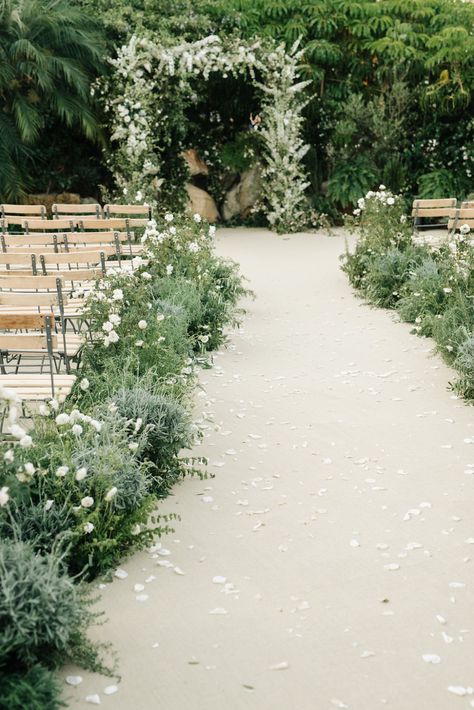 Greenery Ceremony, Ceremony Installation, Siren Floral Co, Aisle Arrangements, Floral Aisle, Santa Fe Wedding, Ceremony Inspiration, 2024 Wedding, Ceremony Flowers