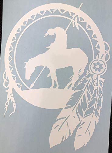 Fun Decals, End Of The Trail, Crazy Horse, Gift Handmade, The Trail, White Vinyl, Handmade Products, Car Decals, Dream Catcher