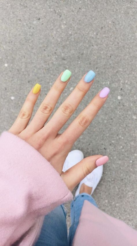 Rainbow Nails Design, Color For Nails, Nail Art Designs Summer, Colorful Nails, Cute Summer Nails, Nail Swag, Rainbow Nails, Summer Nails Colors, Pastel Nails