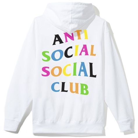 Rainy Dayz Hoodie (€56) ❤ liked on Polyvore featuring tops, hoodies, hooded pullover, loose fitting tops, white hooded sweatshirt, white hoodies and loose hoodie White Hooded Sweatshirt, Rainbow Logo, Neon Logo, Anti Social Social Club, Loose Hoodie, Club Sweatshirts, Club Tops, Loose Fitting Tops, Anti Social