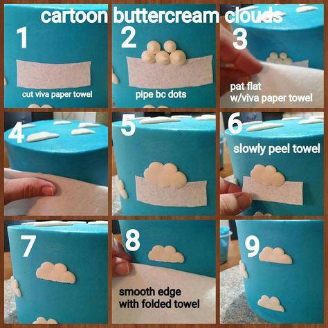 Buttercream clouds Homemade Toy Story Cake, Toy Story Birthday Cake Simple, Simple Toy Story Cake Ideas, Diy Toy Story Cake, Easy Toy Story Cake, Simple Toy Story Cake, Buttercream Clouds, Buzz Birthday, Buzz Lightyear Birthday Party