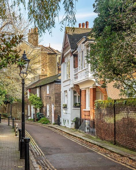 A Lady in London on Instagram. This street in Hampstead, London is beautiful. London Village, London Walking Tours, Hampstead London, London Neighborhoods, London Vibes, London Itinerary, London Dreams, Walks In London, London Areas