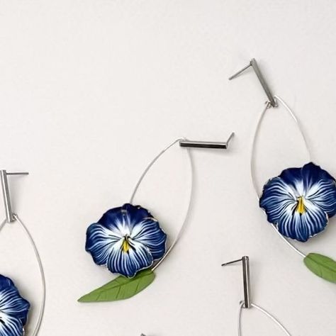 Succulent Jewelry/Iryna Chajka on Instagram: "Lightweight Blue Pansy Earrings that closely resemble real pansy flowers. These captivating floral pieces are meticulously crafted to provide an incredibly comfortable and weightless feel when worn. Designed to enhance your everyday style or complement your festive attire, these earrings are a versatile accessory that effortlessly elevates any look. The vibrant blue color adds a pop of elegance and charm to your ensemble, making a statement wherever Succulent Jewelry, Pansies, Everyday Fashion, Blue Color, Floral, Flowers, Blue, Color, Instagram