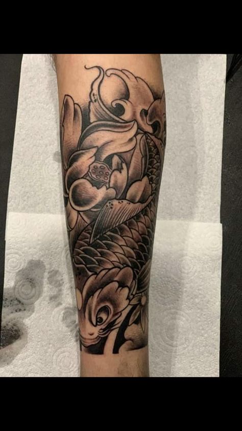 Japanese Half Sleeve, Koi Fish Tattoo Forearm, Japanese Tatto, Clock Tattoo Sleeve, Koi Dragon Tattoo, Triathlon Tattoo, Japanese Koi Fish Tattoo, Koi Tattoo Sleeve, Japanese Tattoos For Men