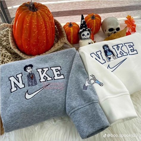 Matching Hoodies For Couples Nike, Victor And Emily Corpse Bride, Corpse Bride Couple, Victor And Emily, Emily Corpse Bride, Vintage Nike Sweatshirt, Marvel Clothes, Cute Nike Outfits, Hoodie Aesthetic