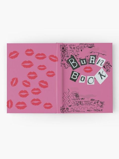 Burn Book Cover Ideas, Burned Paper Art, Mean Girls Scrapbook, Burn Book Aesthetic, Burn Book Ideas, Burn Book Ideas Pages, Burn Book Cover, Mean Girls Rules, Movie Character Ideas