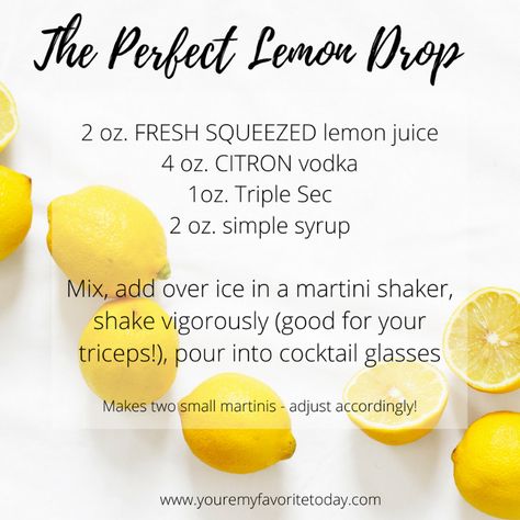 Lemon Drop Recipe Drinks, Lemon Drop Drink, Lemon Drop Martini Recipe, Lemon Drop Recipe, Shots Alcohol Recipes, Lemon Drop Cocktail, Bartender Drinks, Lemon Drops, Lemon Drop Martini