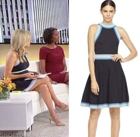 Outnumbered: September 2022 Kayleigh McEnany's Navy Blue Knit Trim Dress Kayleigh Mcenany Style, Kayleigh Mcenany, Trim Dress, September 2022, Fashion Looks, Dresses For Work, Navy Blue, Trim, Fashion Outfits