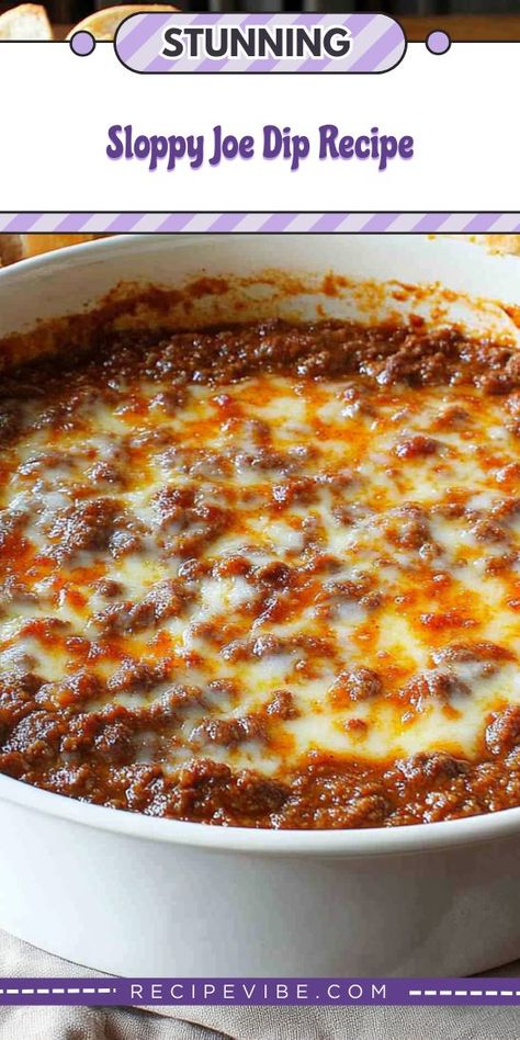 Indulge in the ultimate comfort food with this Sloppy Joe Dip Recipe! Creamy, cheesy, and loaded with flavor, this dip is perfect for parties or cozy nights in. Serve it warm with crunchy chips or fresh veggies, and watch your guests devour every last bite. A must-try appetizer! Sloppy Joe Dip Crock Pot, Fresh Dip Recipes, Hamburger Dips, Hamburger Dip Recipes, Dip Buffet, Warm Party Dips, Sloppy Joe Dip Recipe, Meat Dip, Sloppy Joe Dip